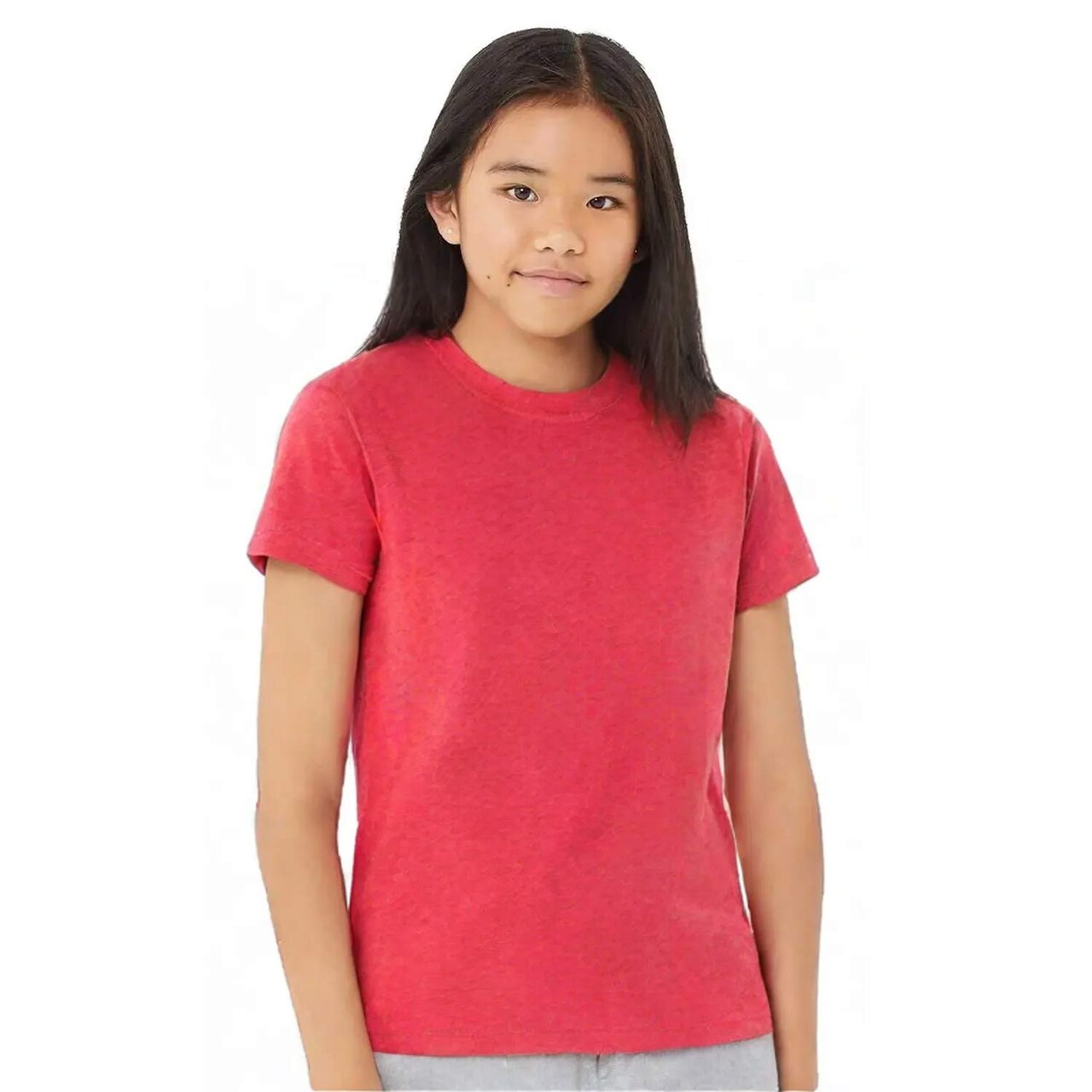 24 Pack BELLA+CANVAS Youth Heather CVC Tee for School, Sports & Everyday Wear Kids Cotton Blend Shirt Bundle